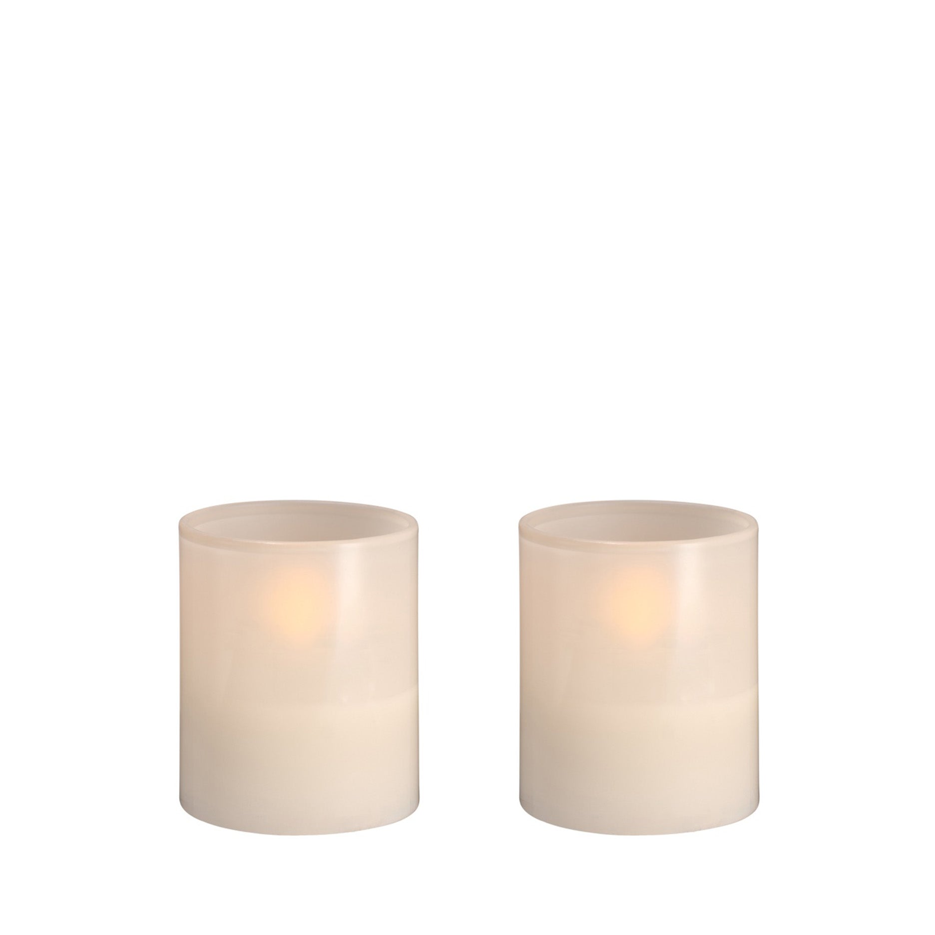 LED glass candle Hurricane 2 stk 4,7x5,7 cm vanilla